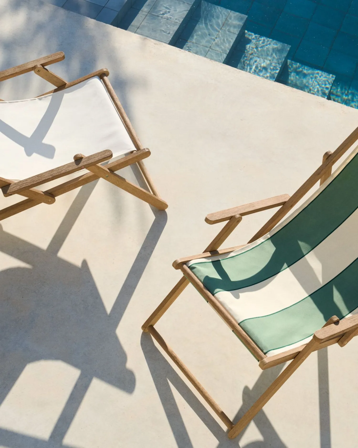 Tuinstoelen-Kave Home Vilara Strandstoel Beige, Groen