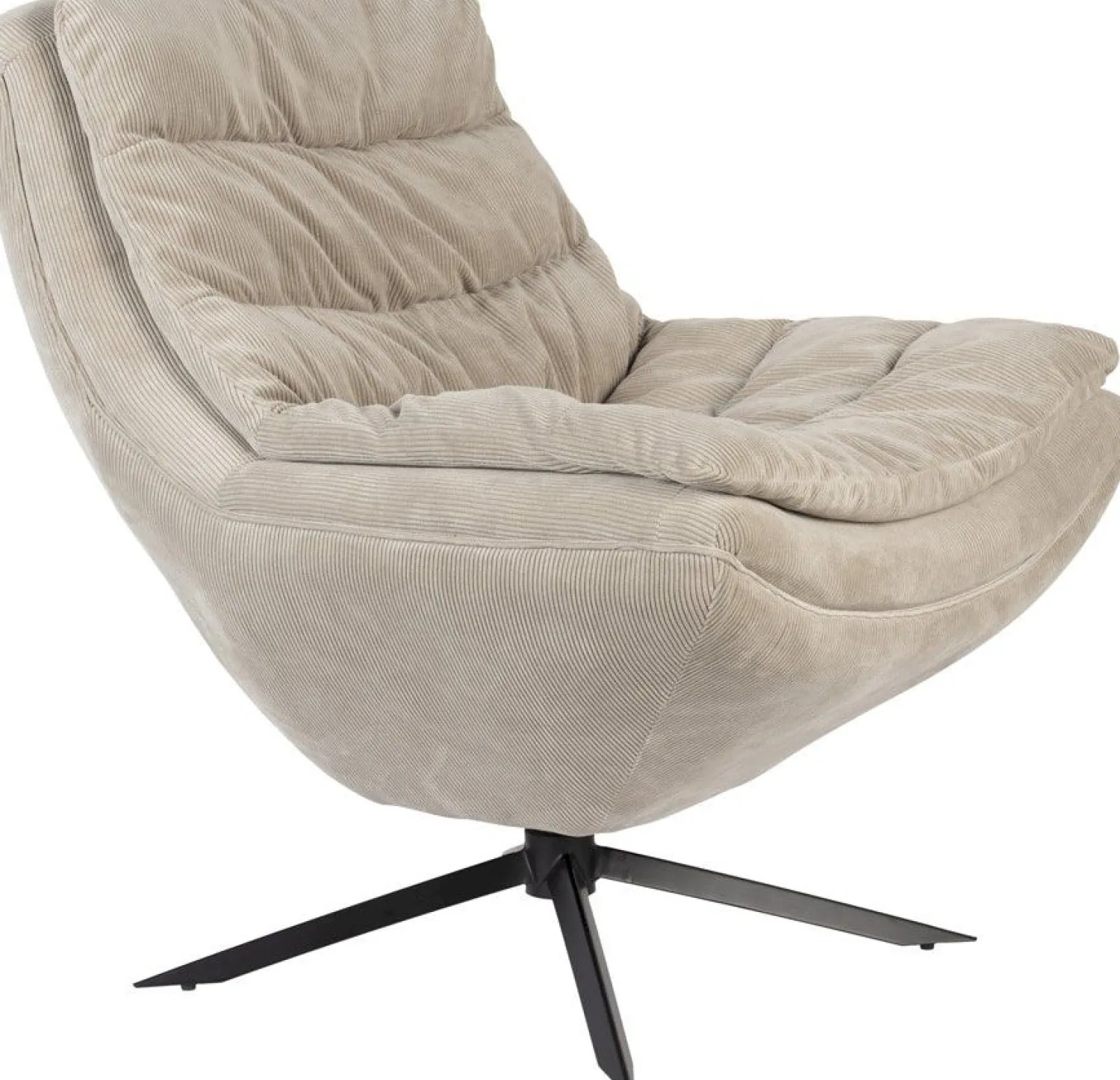 Draaifauteuils-Dutchbone Vince Fauteuil Beige