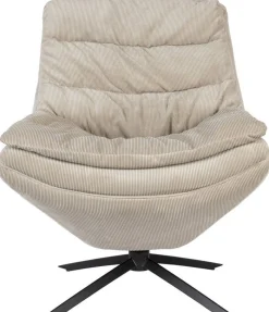 Draaifauteuils-Dutchbone Vince Fauteuil Beige