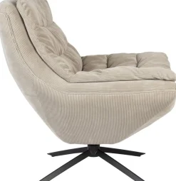 Draaifauteuils-Dutchbone Vince Fauteuil Beige