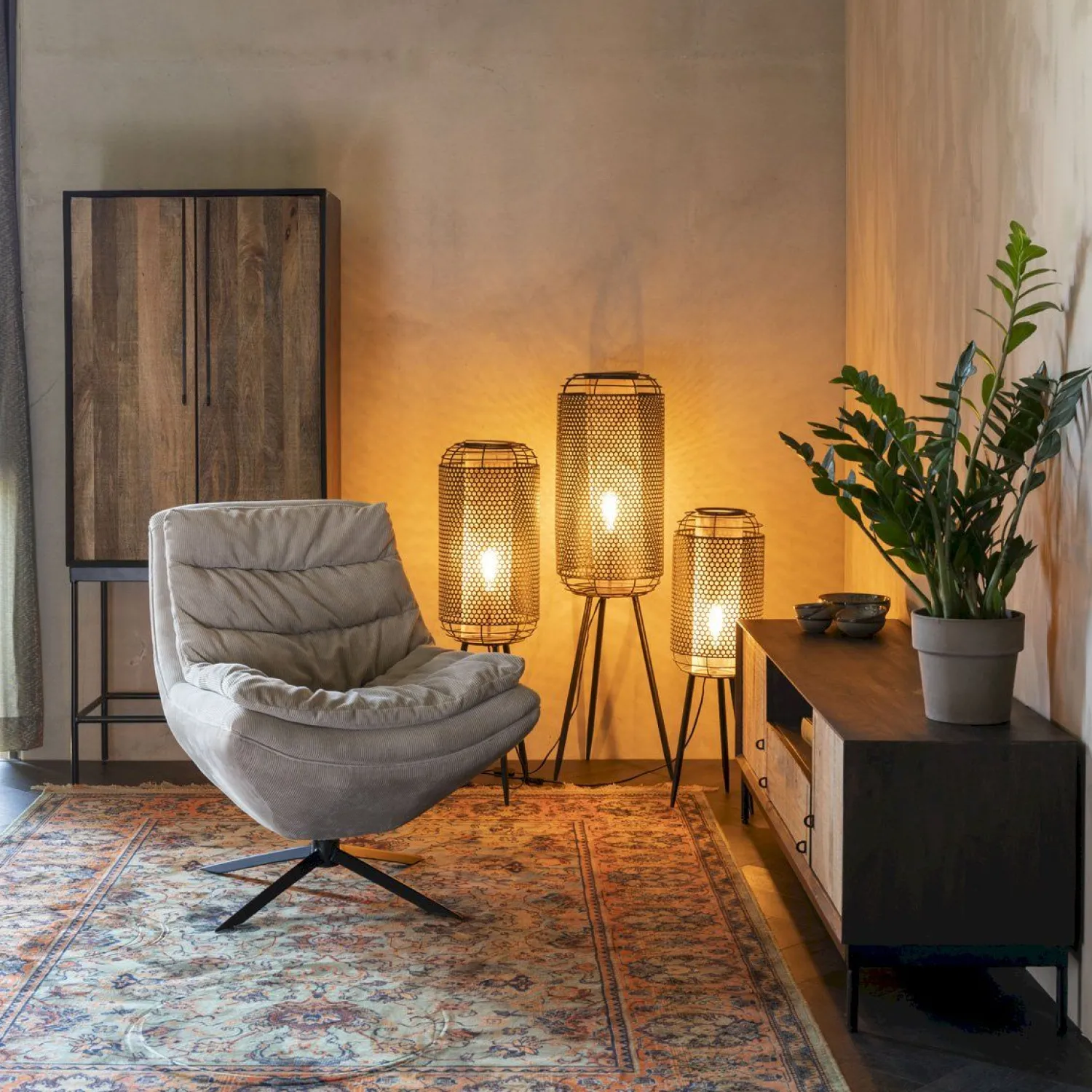 Draaifauteuils-Dutchbone Vince Fauteuil Beige