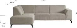 Hoekbanken-Eijerkamp Collectie Vince Links Hoekbank Shitake / Beige
