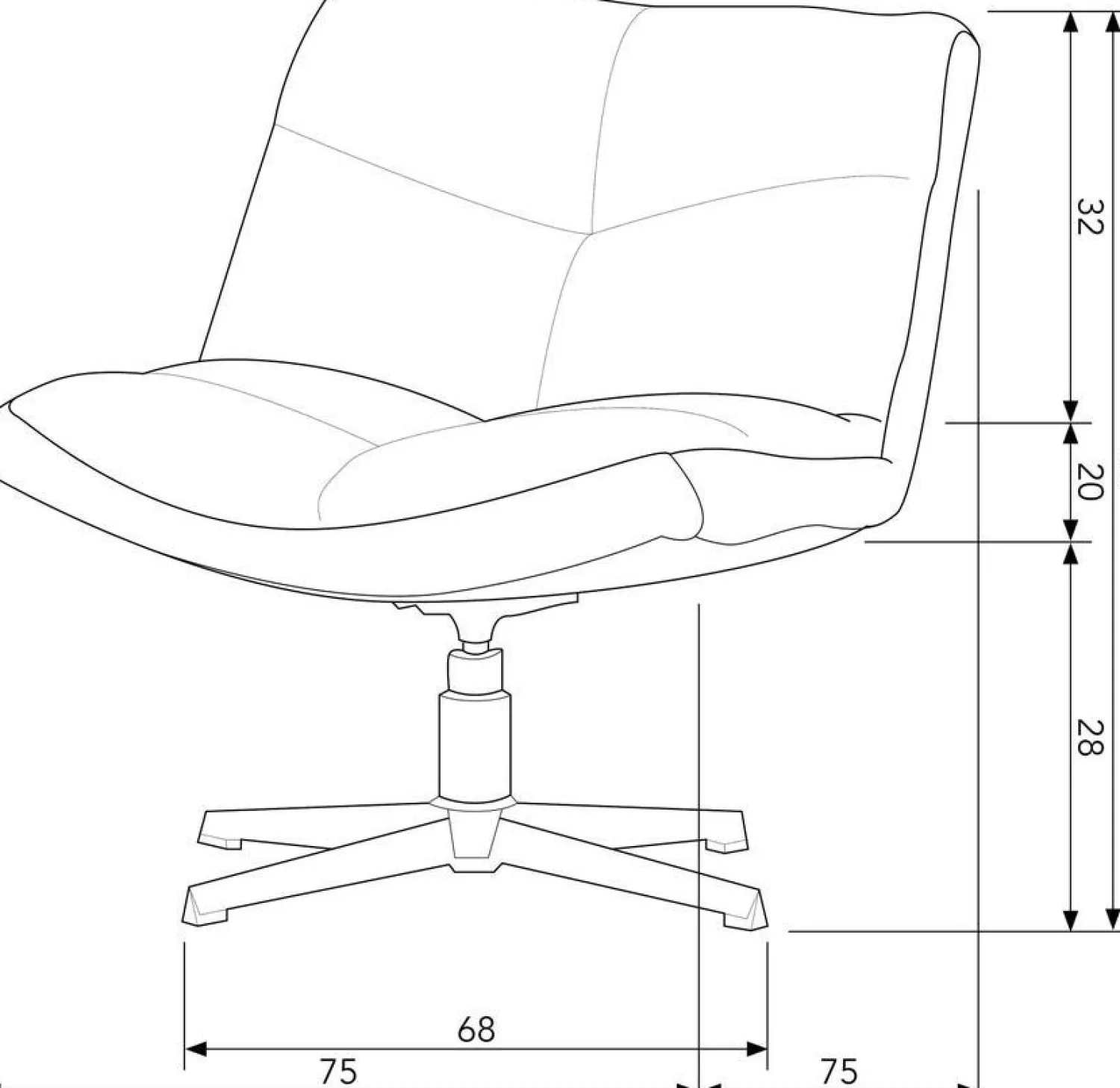 Draaifauteuils-WOOOD Vinny Draaifauteuil Sand