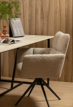 Draaibare Eetkamerstoelen|Eetkamerstoelen Met Armleuning-WOOOD Vinny Eetkamerstoel Sand