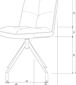 Draaibare Eetkamerstoelen|Eetkamerstoelen Zonder Armleuning-WOOOD Vinny Eetkamerstoel Sand