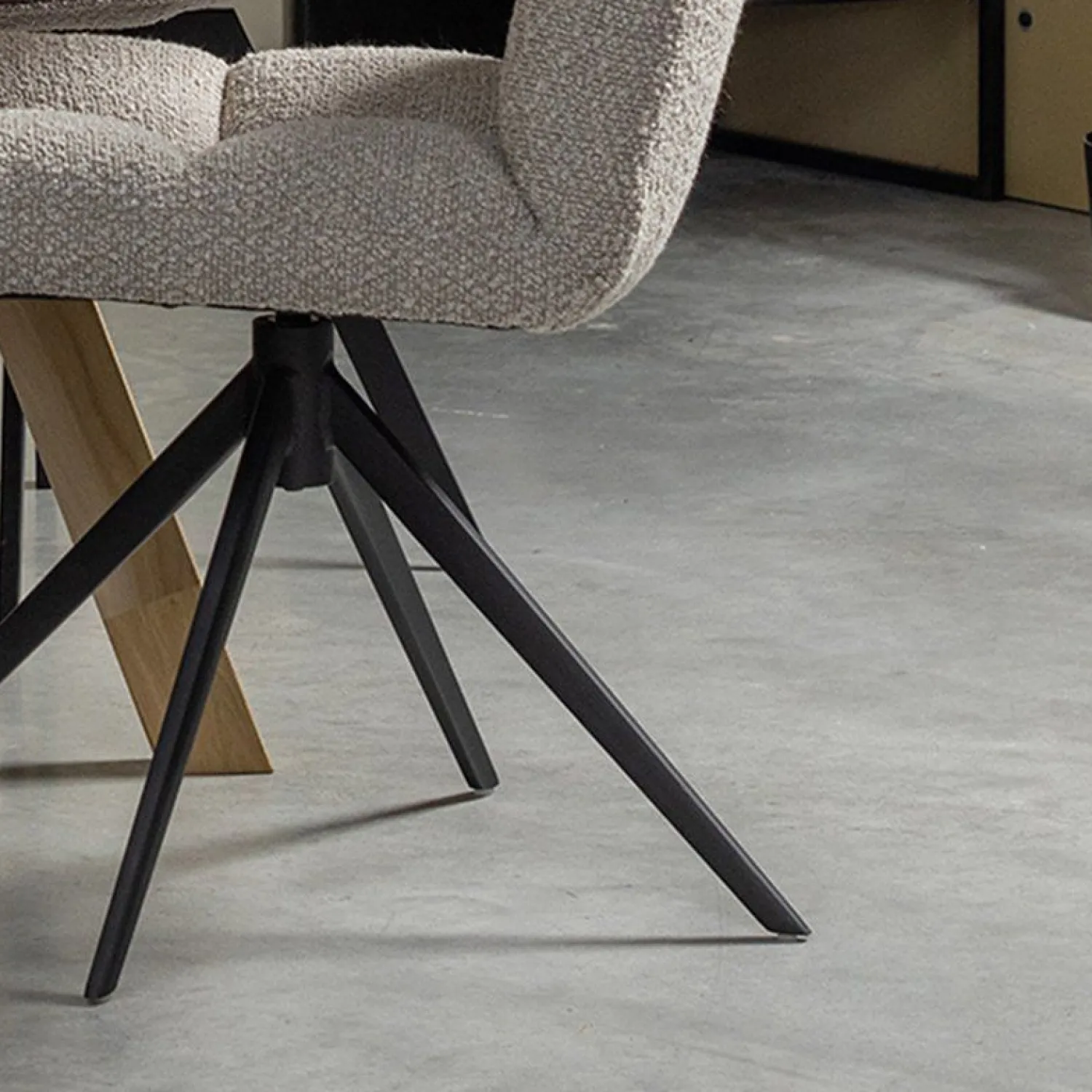 Draaibare Eetkamerstoelen|Eetkamerstoelen Zonder Armleuning-WOOOD Vinny Eetkamerstoel Sand