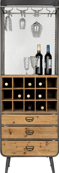 Wijnrekken-Dutchbone Vino Wijnkast Brown