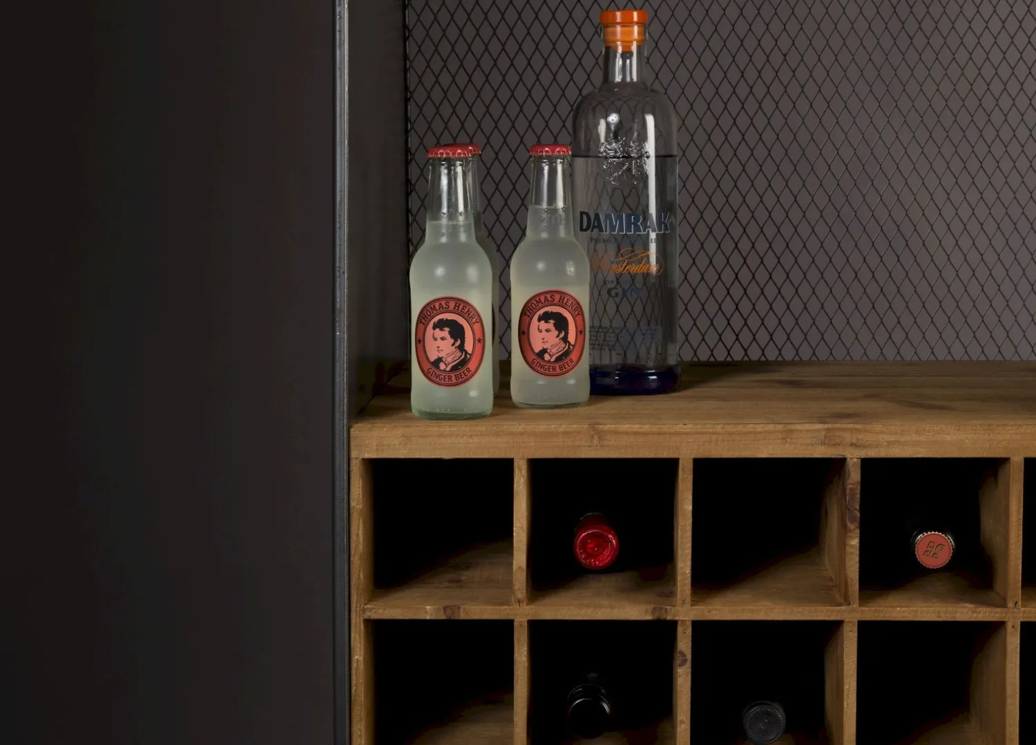Wijnrekken-Dutchbone Vino Wijnkast Brown