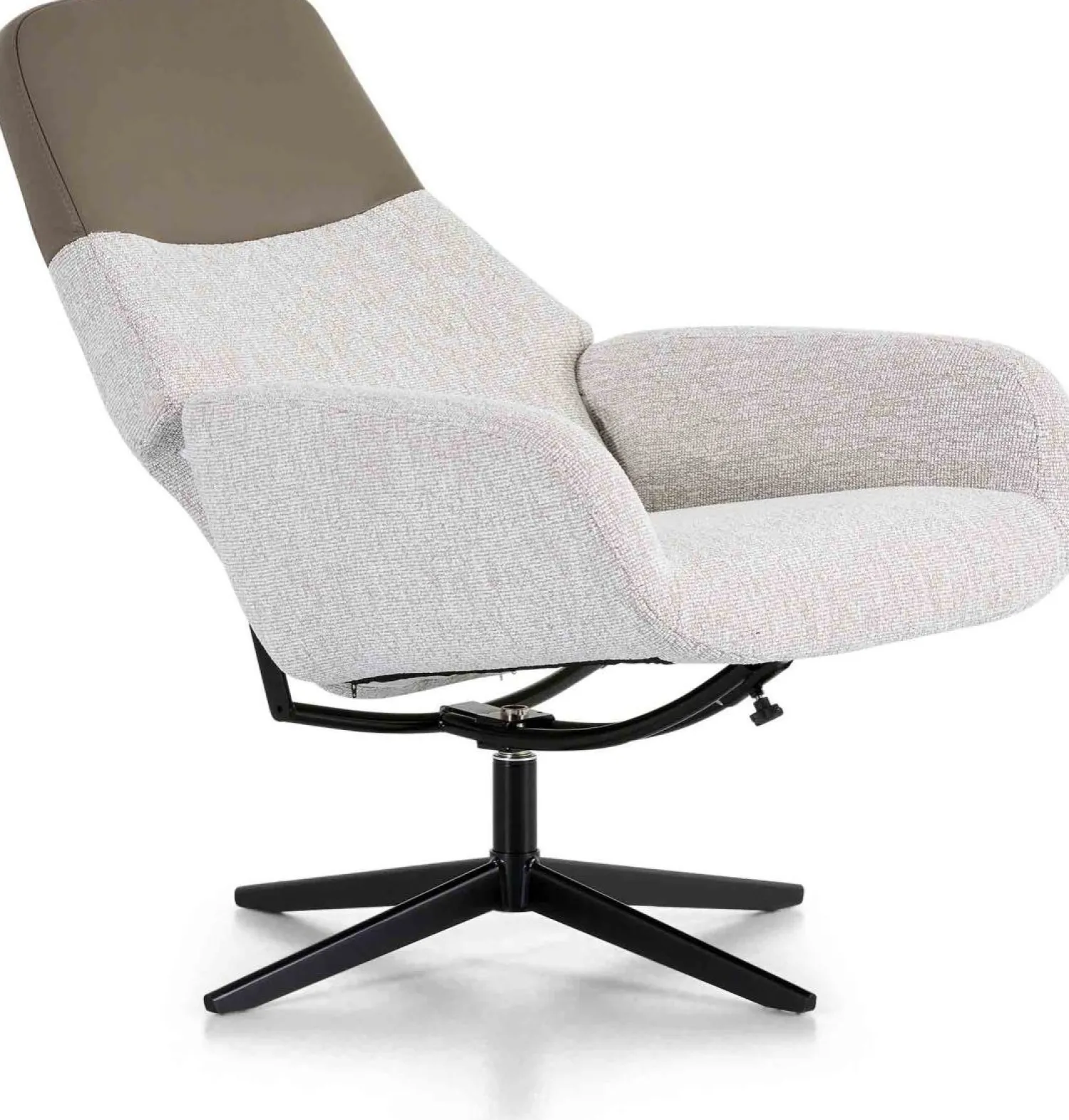 Leren Fauteuils|Draaifauteuils-Montèl Vision Fauteuil Stone, Linen