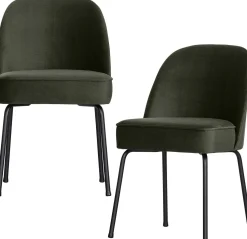 Eetkamerstoelen Zonder Armleuning-WOOOD Vogue Eetkamerstoel Dark Green