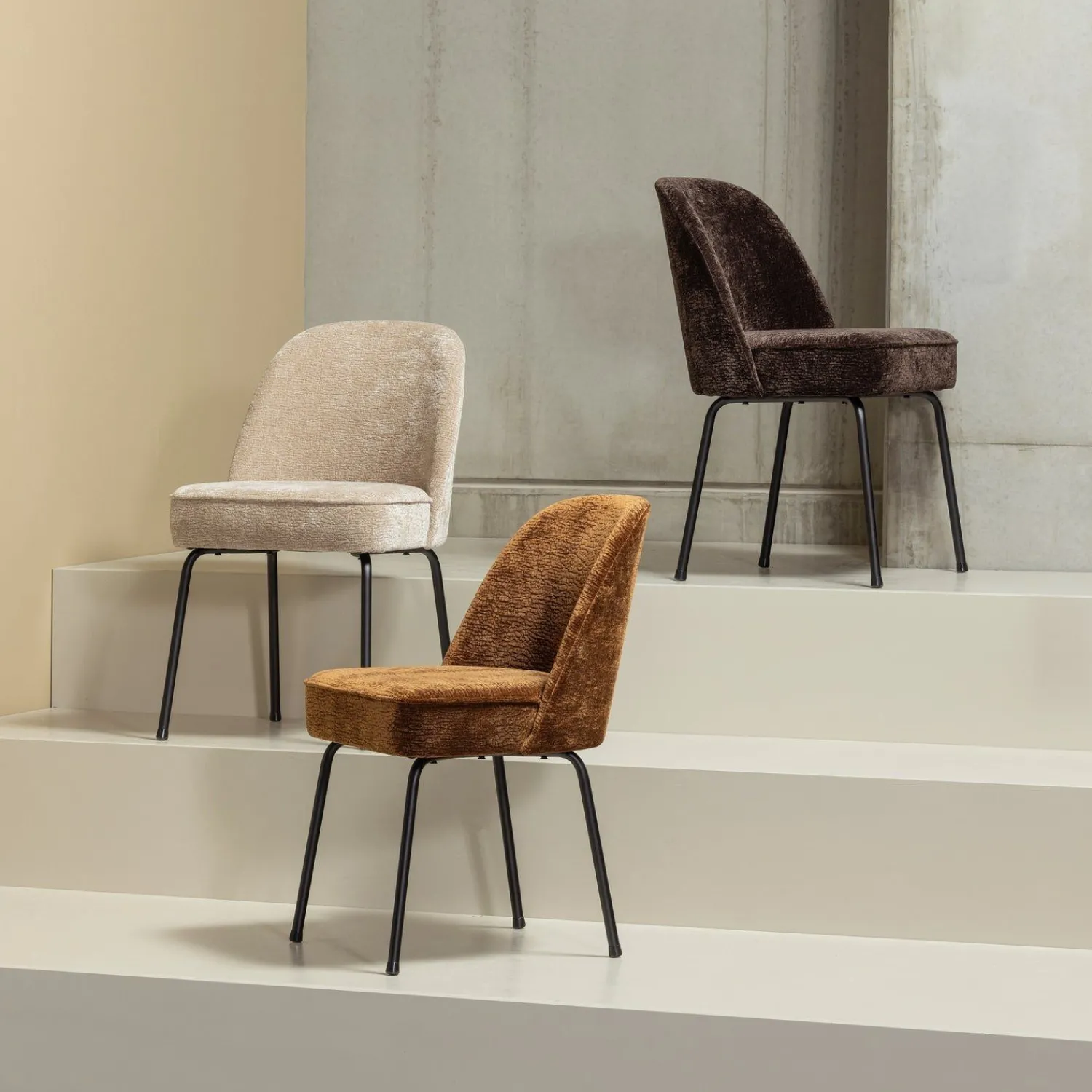 Eetkamerstoelen Zonder Armleuning-WOOOD Vogue Eetkamerstoel Sand