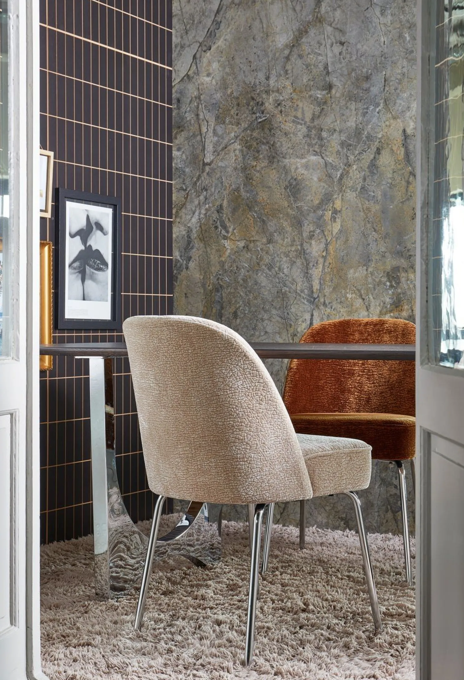 Eetkamerstoelen Zonder Armleuning-WOOOD Vogue Eetkamerstoel Sand