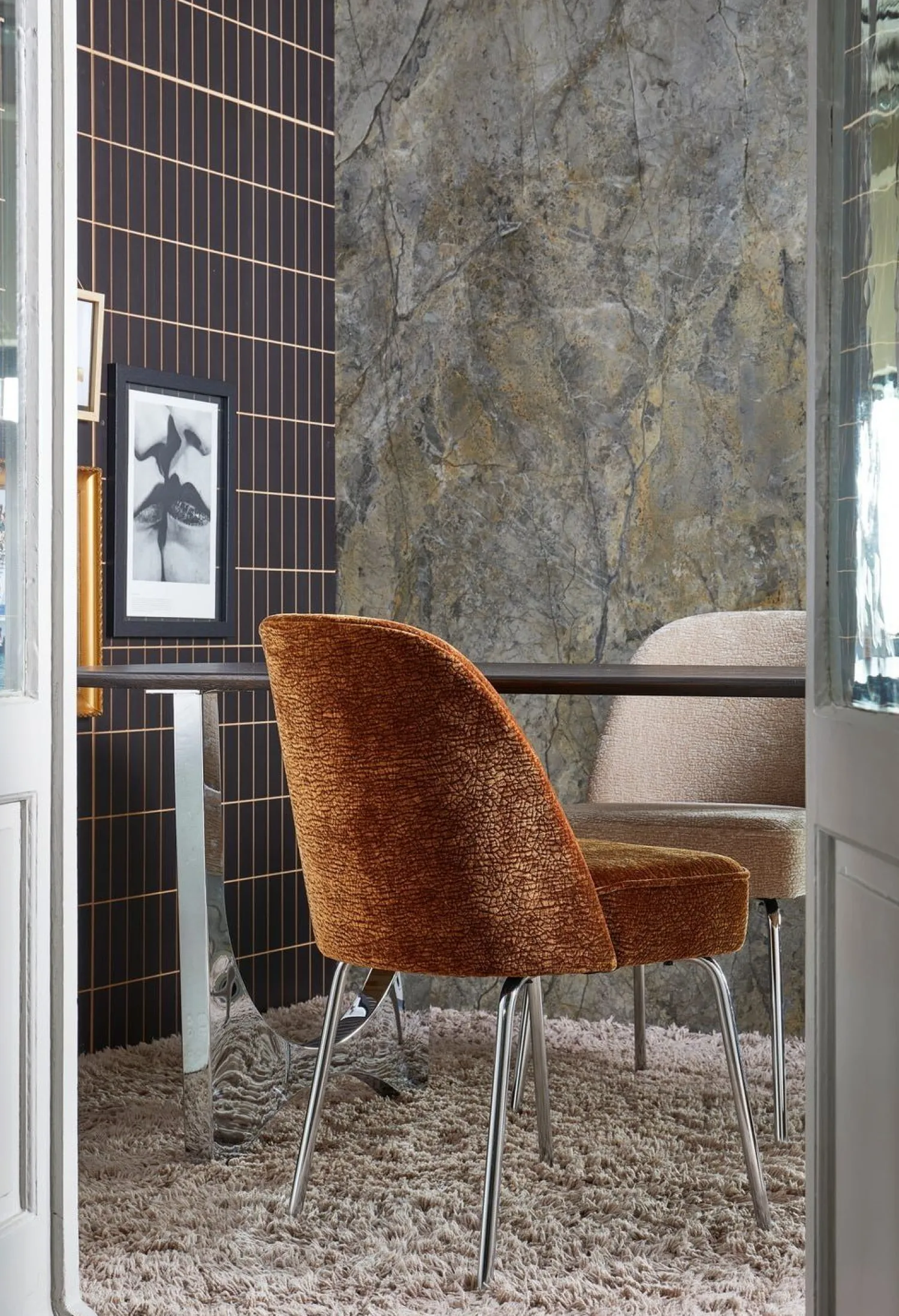 Eetkamerstoelen Zonder Armleuning-WOOOD Vogue Eetkamerstoel Mid Brown