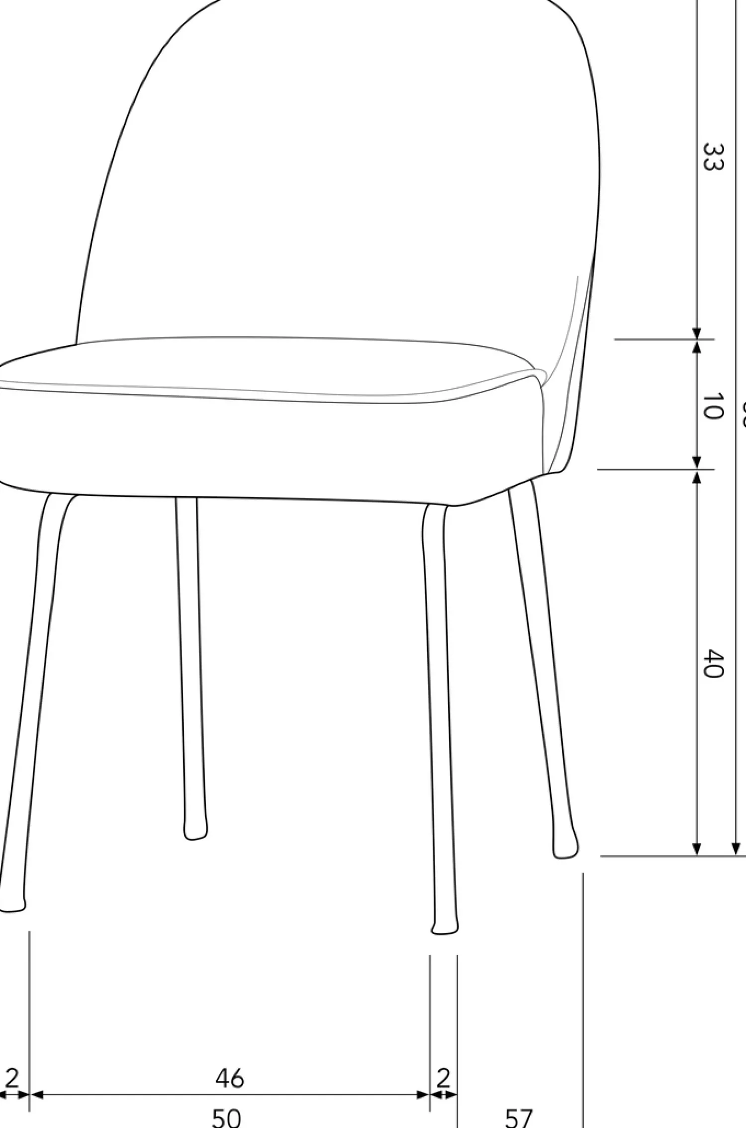 Eetkamerstoelen Zonder Armleuning-WOOOD Vogue Eetkamerstoel Zwart