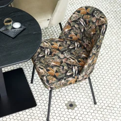 Eetkamerstoelen Zonder Armleuning-WOOOD Vogue Eetkamerstoel Bouquet Black
