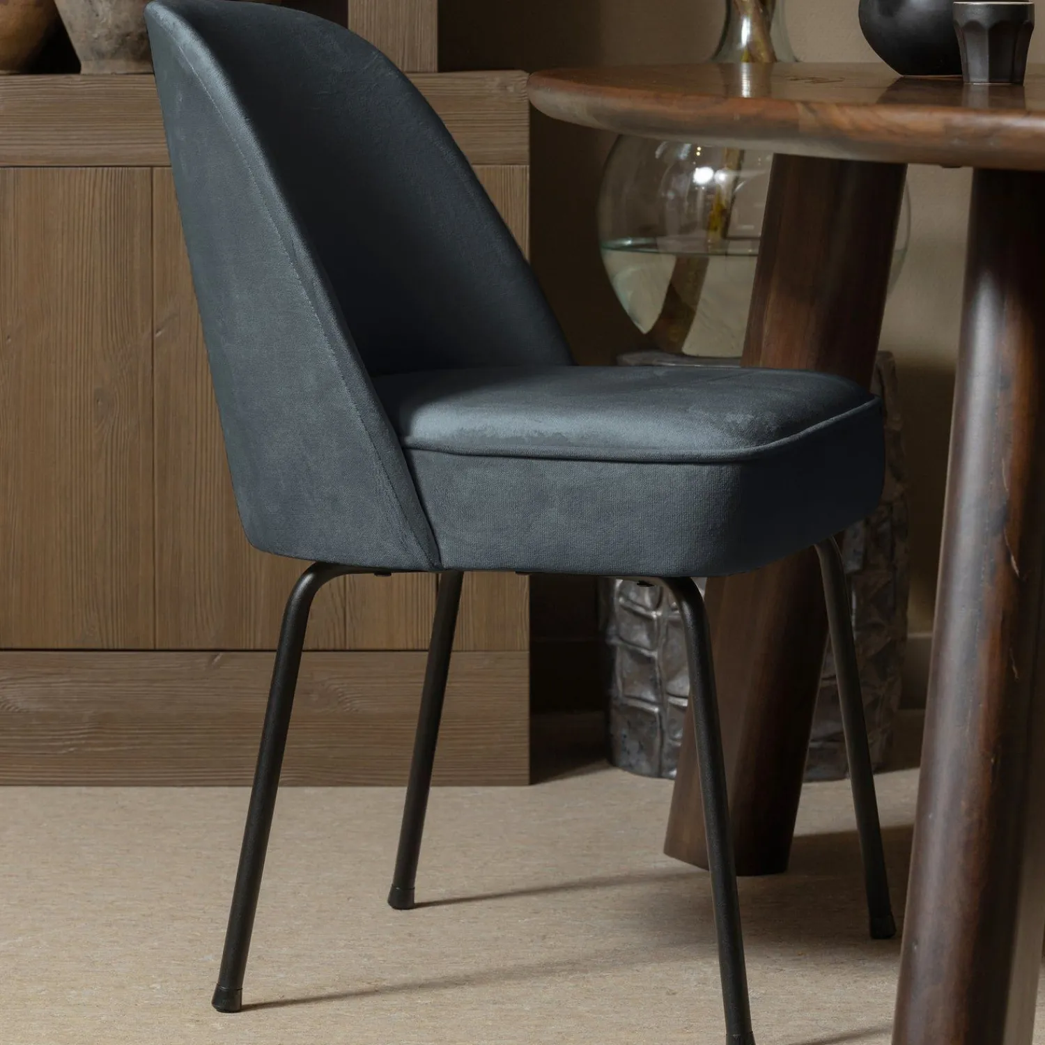 Eetkamerstoelen Zonder Armleuning-WOOOD Vogue Eetkamerstoel Teal
