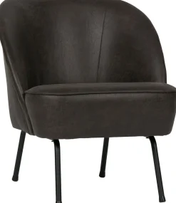 Leren Fauteuils-WOOOD Vogue Fauteuil zwart