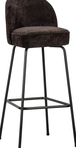 Stoffen Barkrukken-WOOOD Vogue Hoog Barstoel Dark Brown