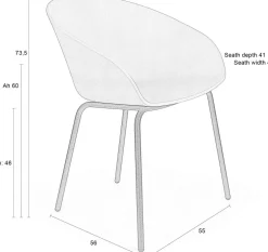 Eetkamerstoelen Met Armleuning-Zuiver Void (set van 2) Armstoel Milk