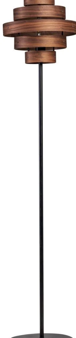 Houten Vloerlampen|Vloerlampen-Eijerkamp Collectie Walnut Vloerlamp Bruin