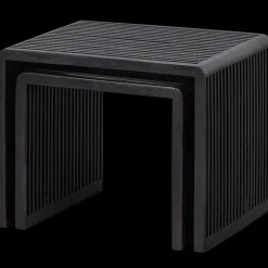 Houten Bijzettafels-WOOOD Willa Bijzettafelset Black
