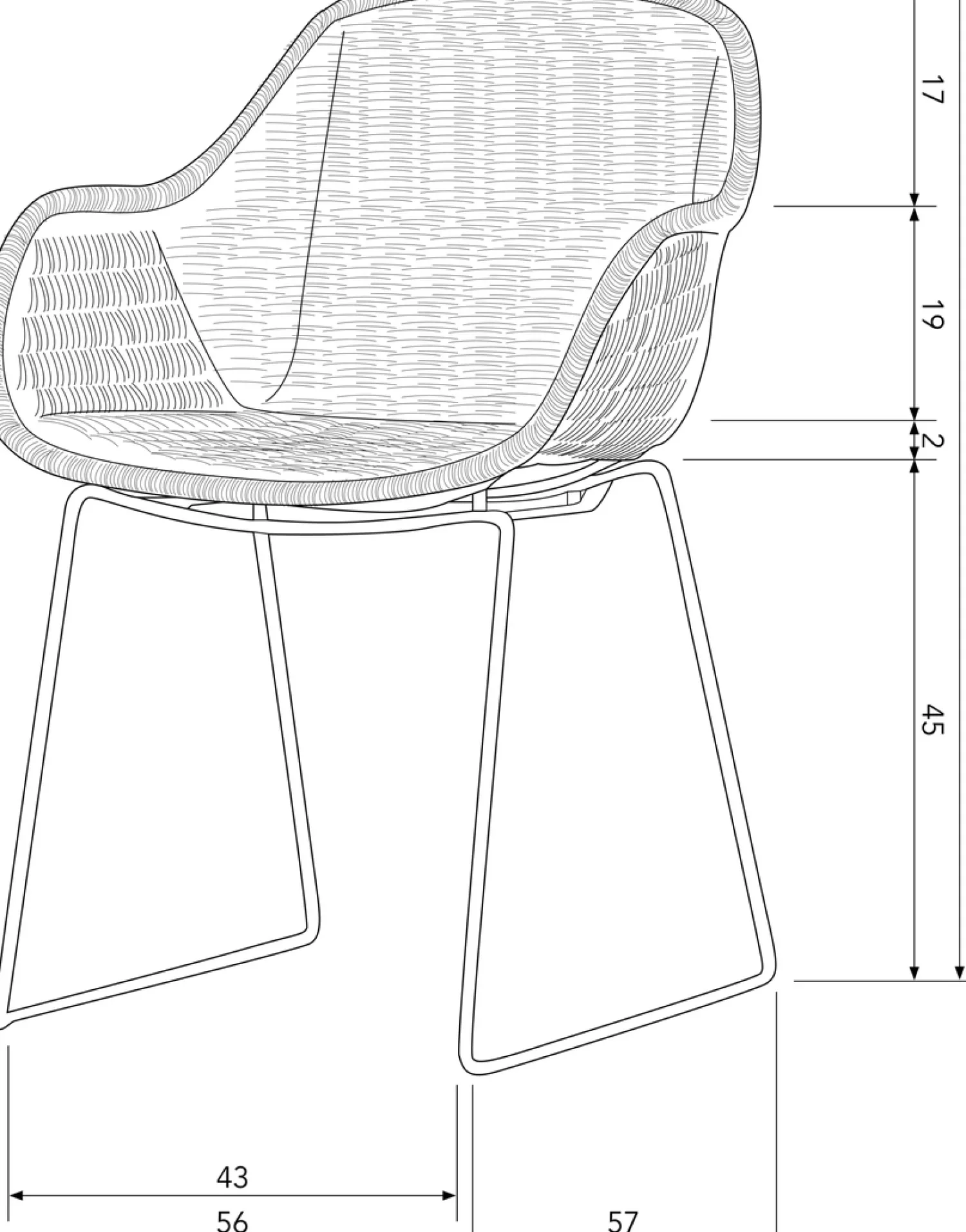 Eetkamerstoelen Met Armleuning-WOOOD Willow Eetkamerstoel Natural