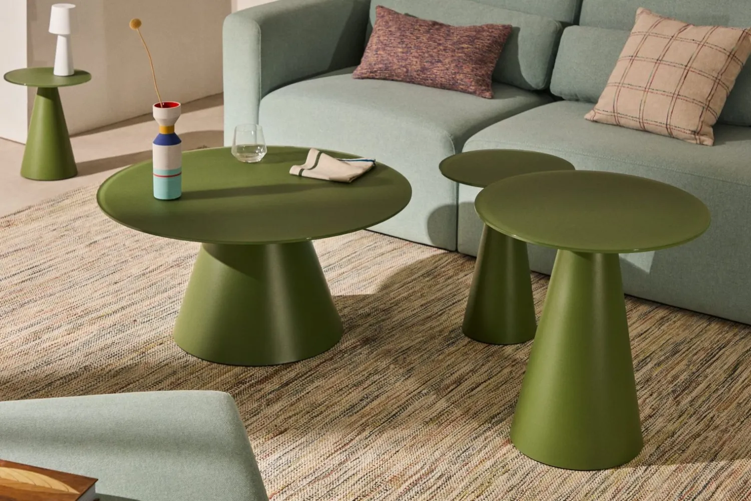 Glazen Bijzettafels-Kave Home Wilshire Bijzettafel Groen
