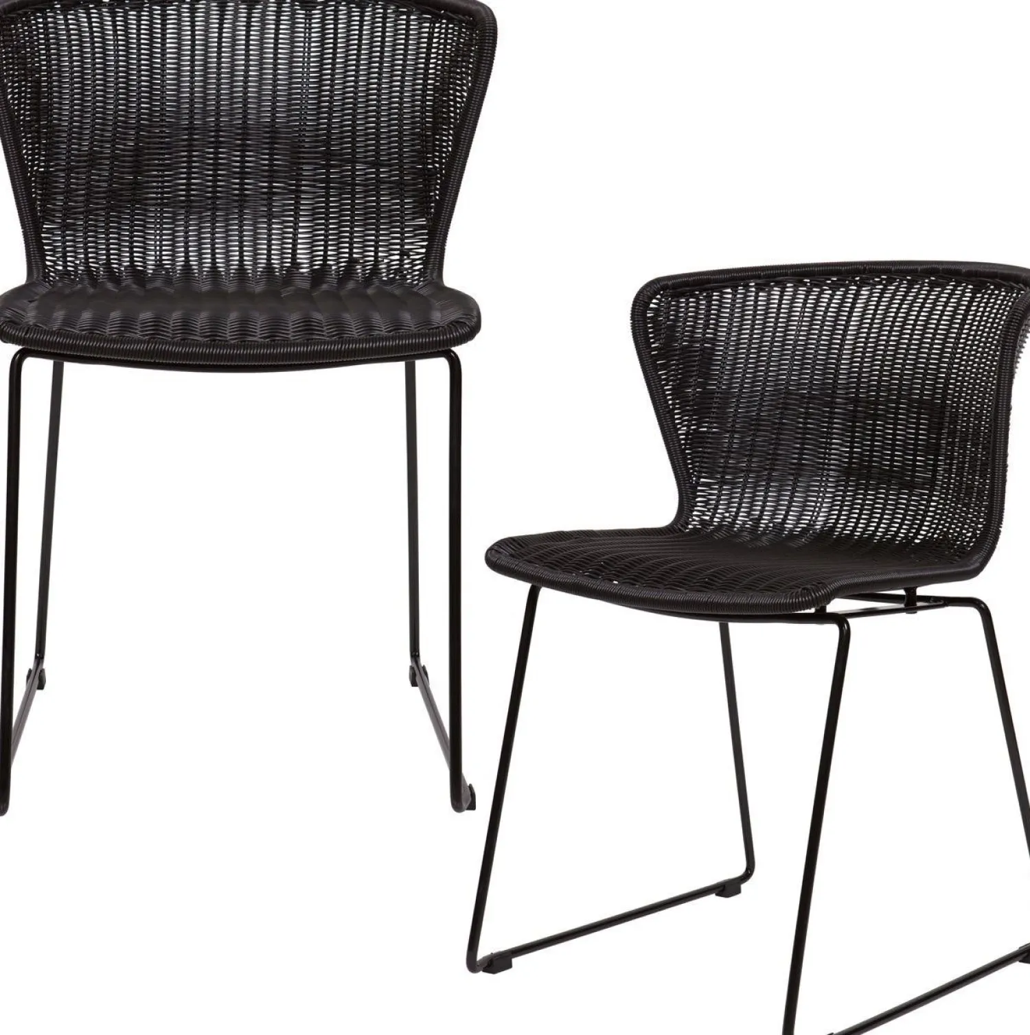 Tuinstoelen|Eetkamerstoelen Zonder Armleuning-WOOOD Wings Set van 2 Eetkamerstoel Black