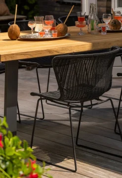 Tuinstoelen|Eetkamerstoelen Zonder Armleuning-WOOOD Wings Set van 2 Eetkamerstoel Black