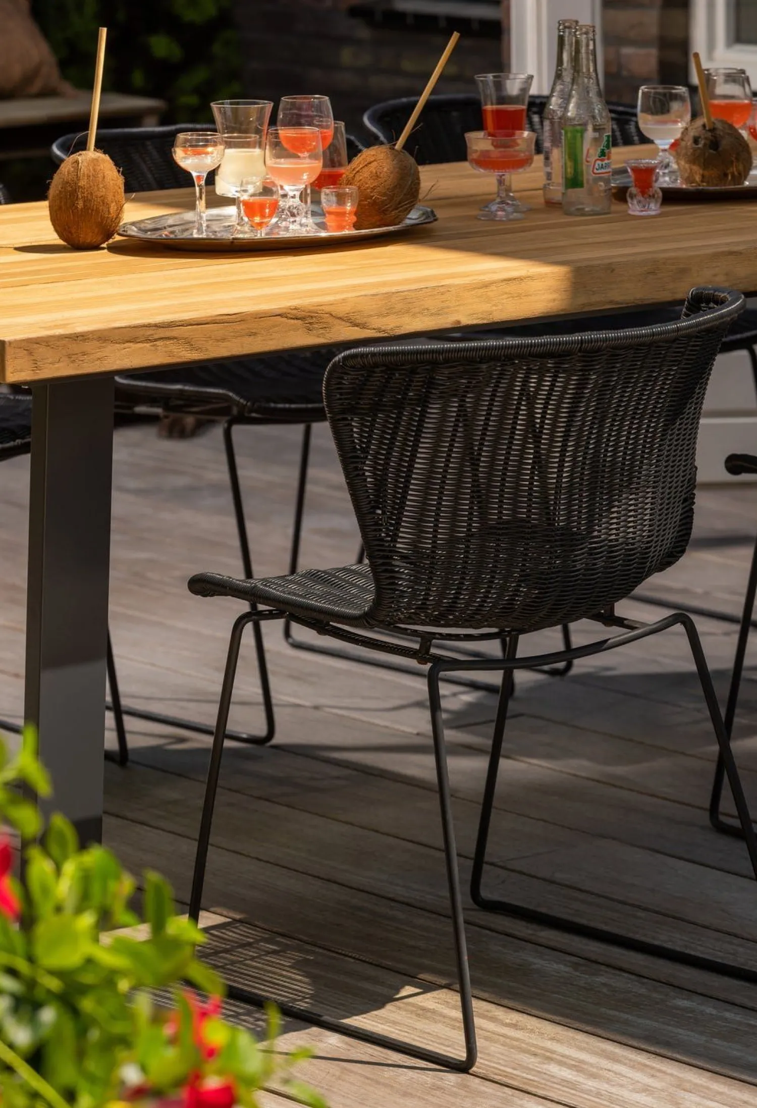 Tuinstoelen|Eetkamerstoelen Zonder Armleuning-WOOOD Wings Set van 2 Eetkamerstoel Black