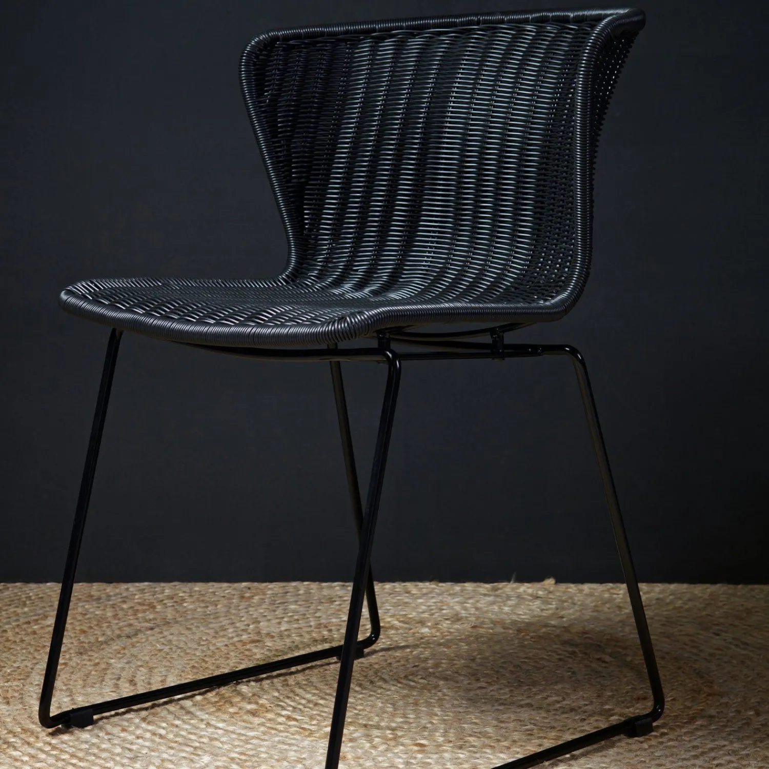 Tuinstoelen|Eetkamerstoelen Zonder Armleuning-WOOOD Wings Set van 2 Eetkamerstoel Black