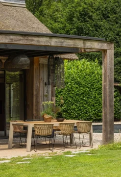 Tuinstoelen|Eetkamerstoelen Zonder Armleuning-WOOOD Wings Set van 2 Eetkamerstoel Naturel