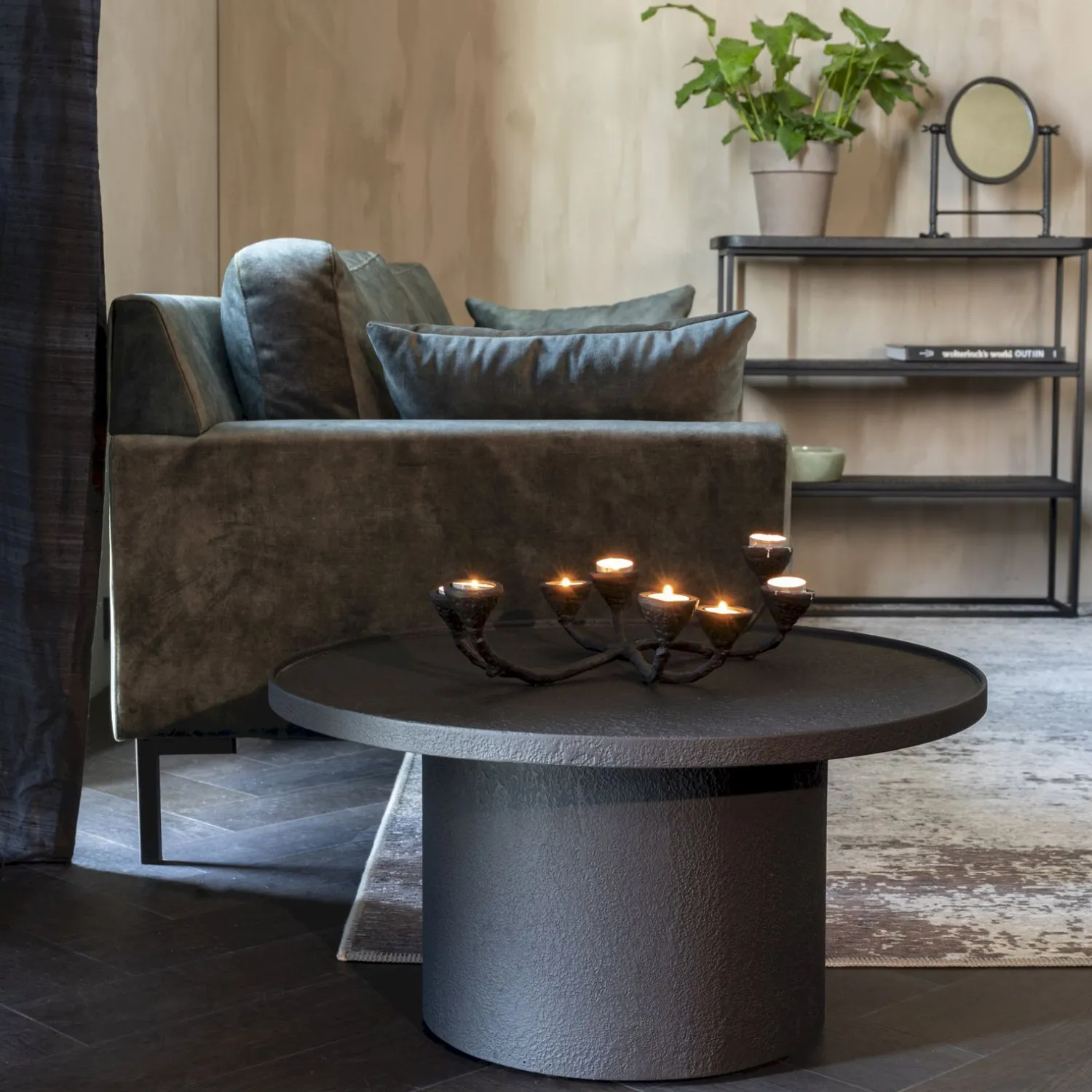 Houten Salontafels|Ronde Salontafels-Dutchbone Winston Salontafel Black
