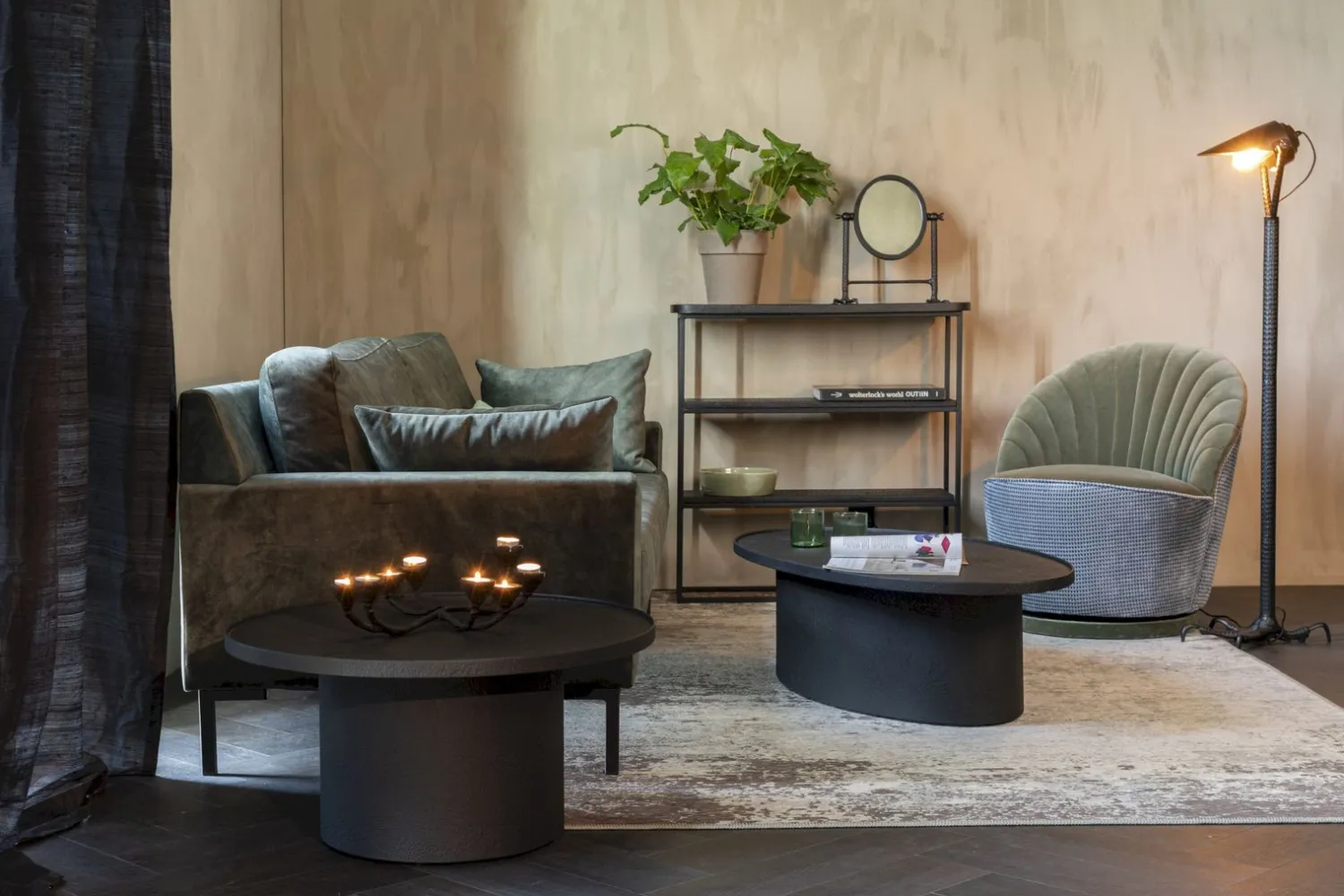 Houten Salontafels|Ronde Salontafels-Dutchbone Winston Salontafel Black
