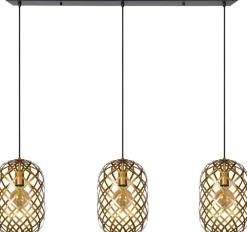 Hanglampen|Hanglampen-Lucide Wolfram Goud Hanglamp Goud, Zwart