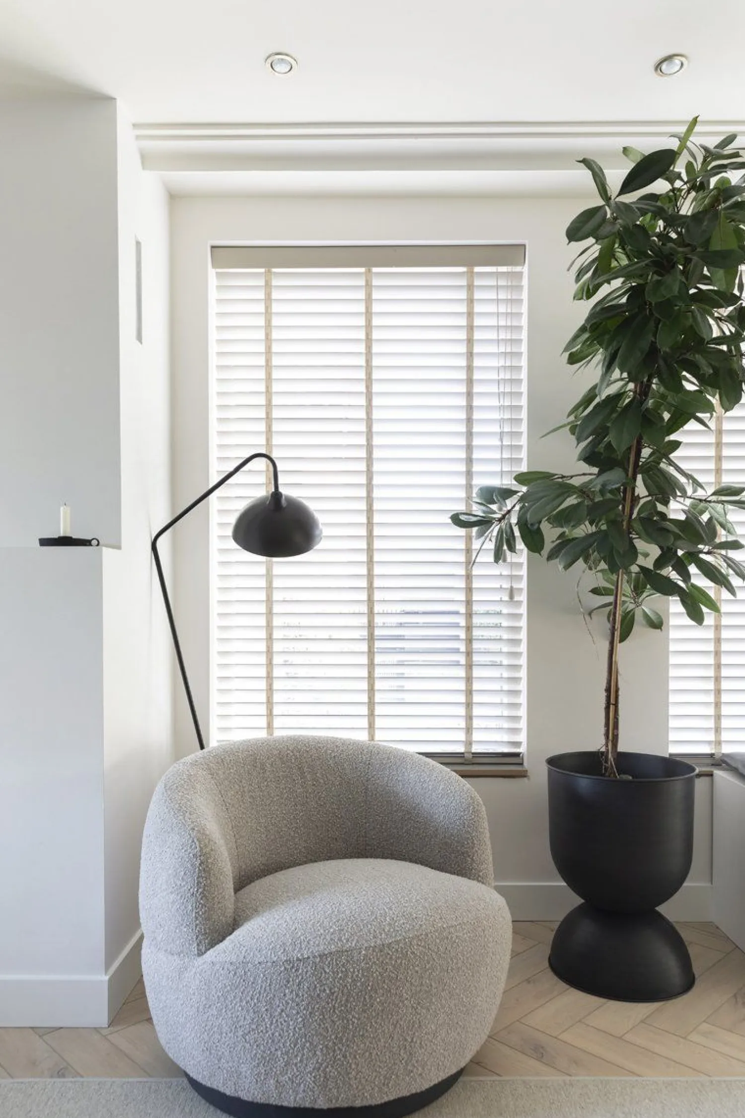 Ronde Fauteuils|Draaifauteuils-WOOOD Woolly Draaifauteuil Naturel