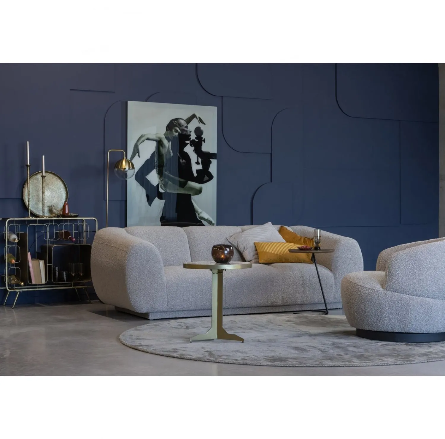 Ronde Fauteuils|Draaifauteuils-WOOOD Woolly Draaifauteuil Naturel