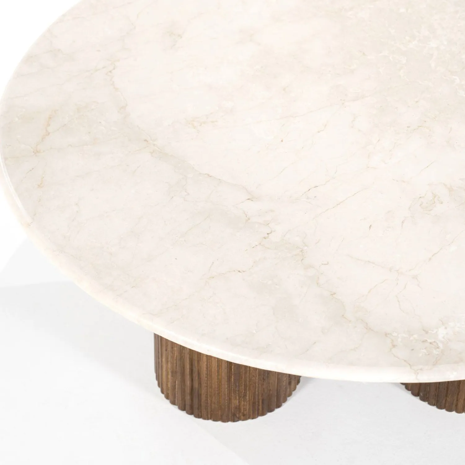 Marmeren Salontafels|Ronde Salontafels-Eleonora Xavi Salontafel Wit, Naturel