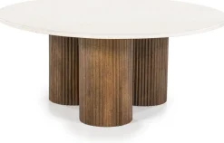 Marmeren Salontafels|Ronde Salontafels-Eleonora Xavi Salontafel Wit, Naturel