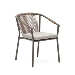Tuinstoelen|Eetkamerstoelen Met Armleuning-Kave Home Xelida Tuinstoel Bruin, Beige