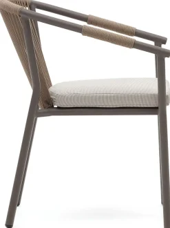 Tuinstoelen|Eetkamerstoelen Met Armleuning-Kave Home Xelida Tuinstoel Bruin, Beige