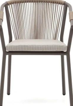 Tuinstoelen|Eetkamerstoelen Met Armleuning-Kave Home Xelida Tuinstoel Bruin, Beige