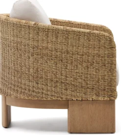 Tuinstoelen-Kave Home Xoriguer Outdoor Fauteuil Naturel, Wit