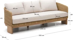 Tuinbanken-Kave Home Xoriguer Tuinbank Naturel, Wit