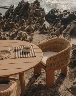 Tuinstoelen|Eetkamerstoelen Met Armleuning-Kave Home Xoriguer Tuinstoel Naturel, Beige