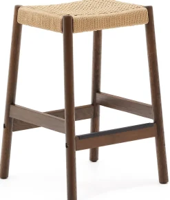 Tuinstoelen|Poefjes & Krukjes-Kave Home Yalia Outdoor Krukje Bruin, Naturel