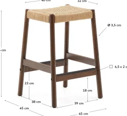 Tuinstoelen|Poefjes & Krukjes-Kave Home Yalia Outdoor Krukje Bruin, Naturel