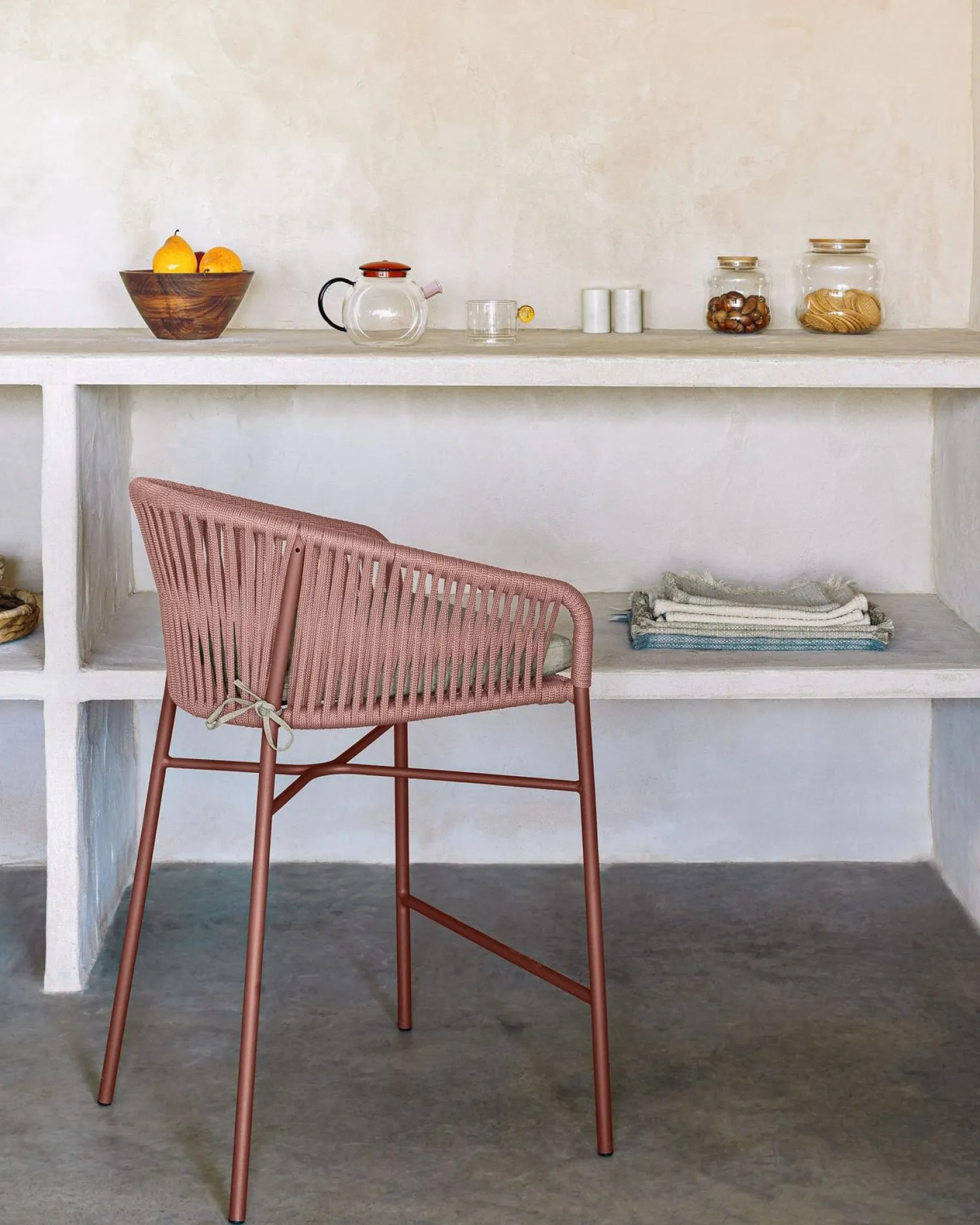 Stoffen Barkrukken-Kave Home Yanet Lage Tuin Barkruk Terracotta