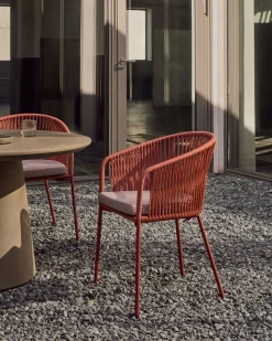 Tuinstoelen-Kave Home Yanet Tuinstoel Terracotta