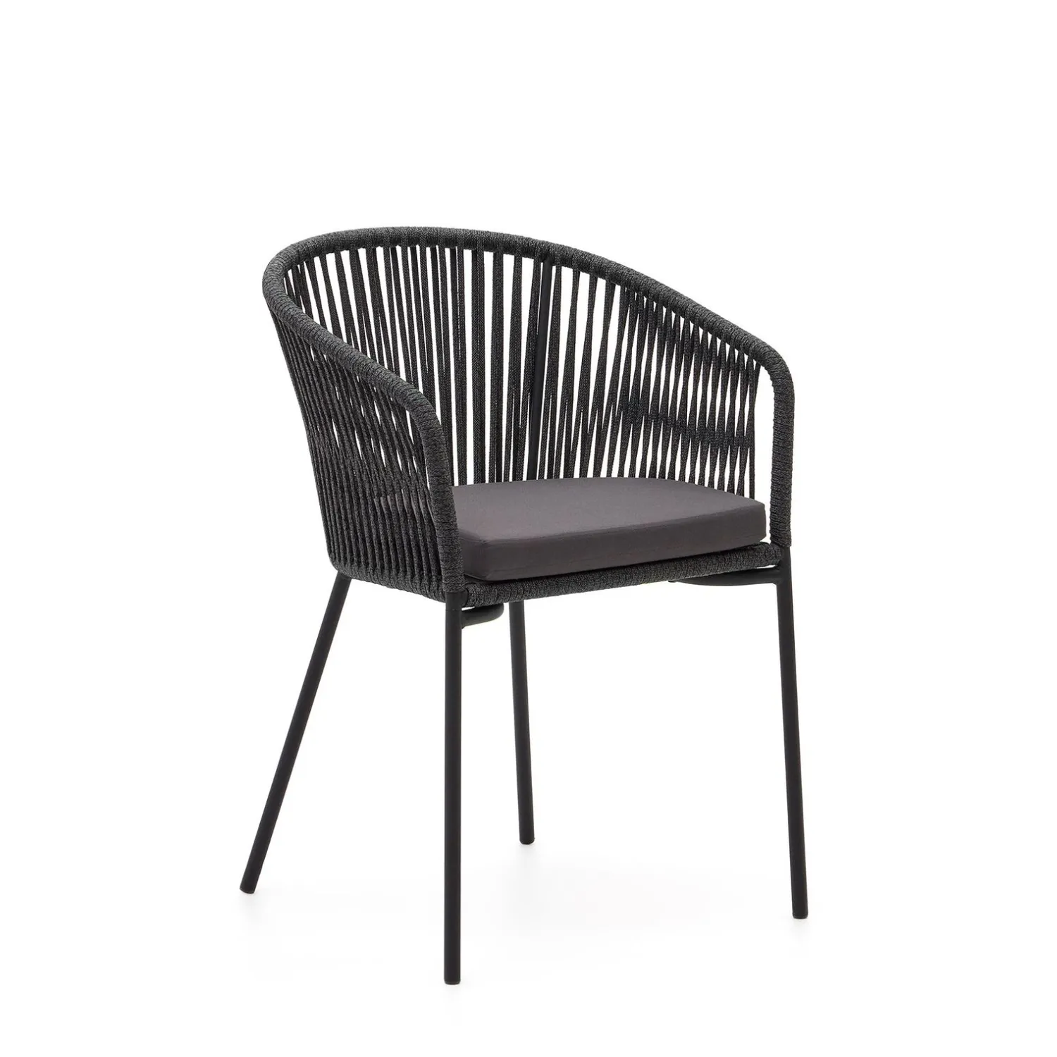 Tuinstoelen|Eetkamerstoelen Met Armleuning-Kave Home Yanet Tuinstoel Zwart